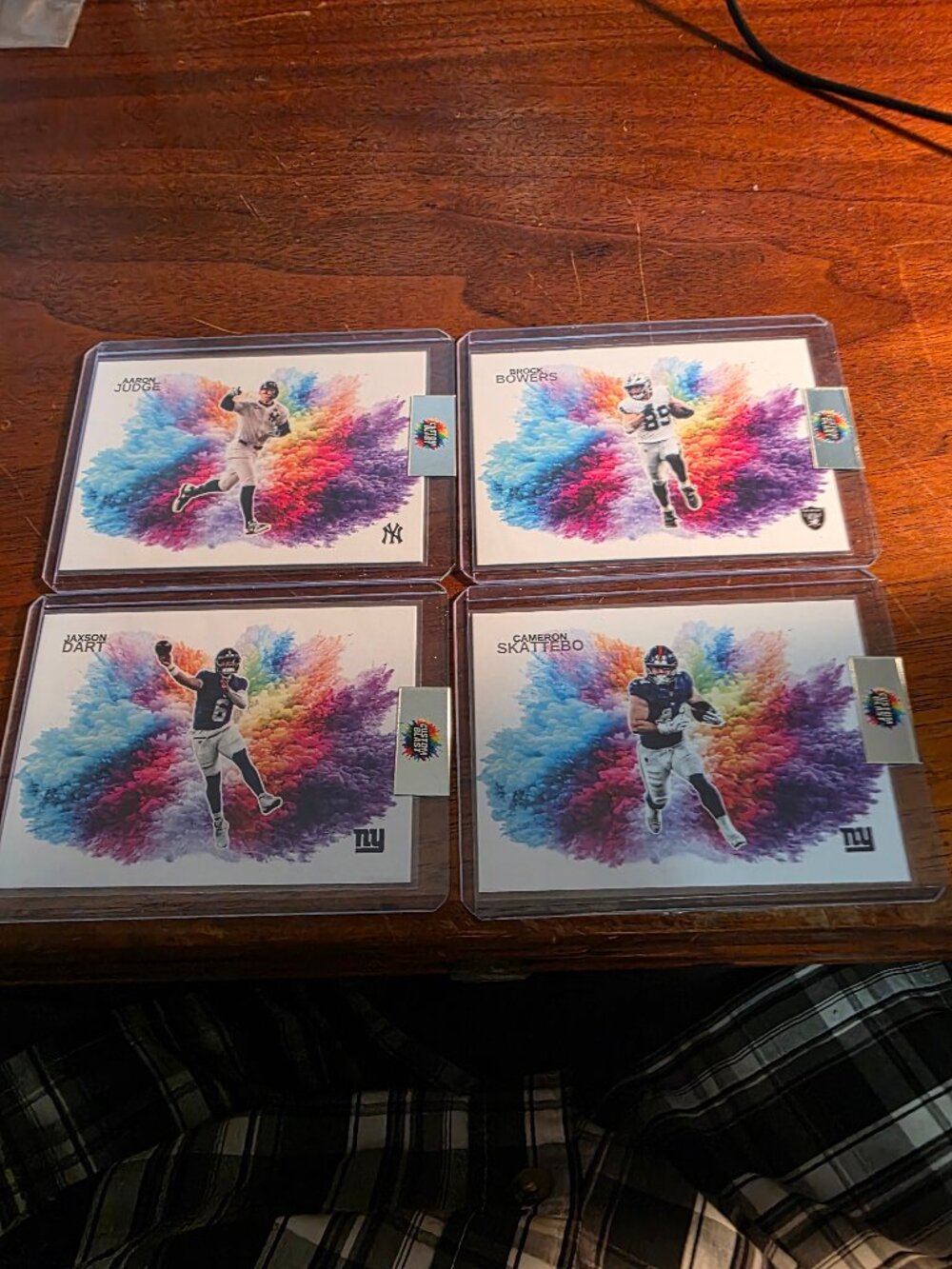 4PC LOT CUSTOM COLOR BLAST TRADING CARDS